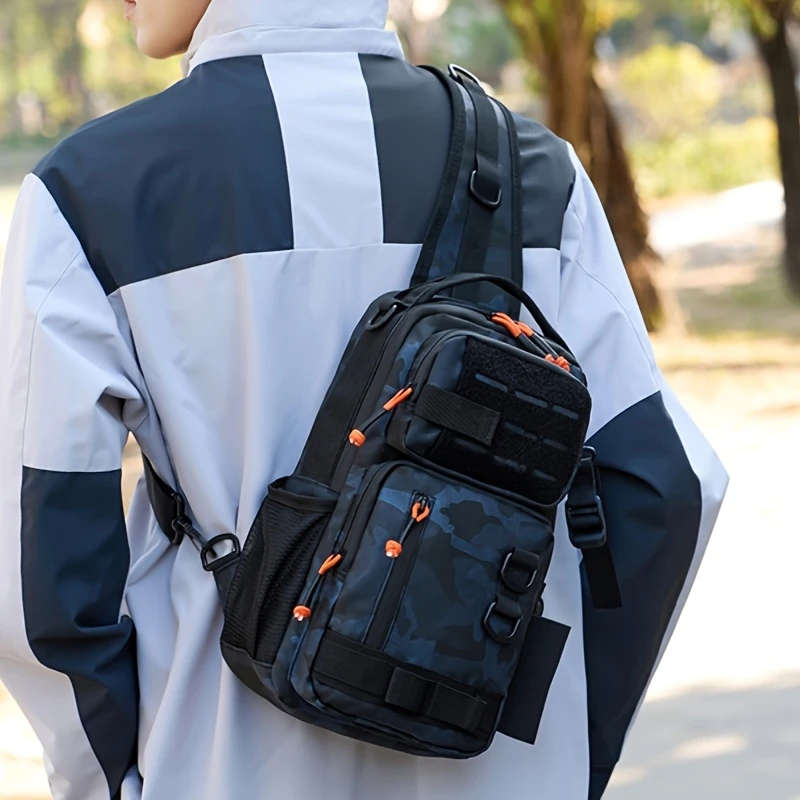 1pc Chest Bag New Large Capacity Outdoor Men's Chest Bag Shoulder Bag Men's Multi functional Fashion