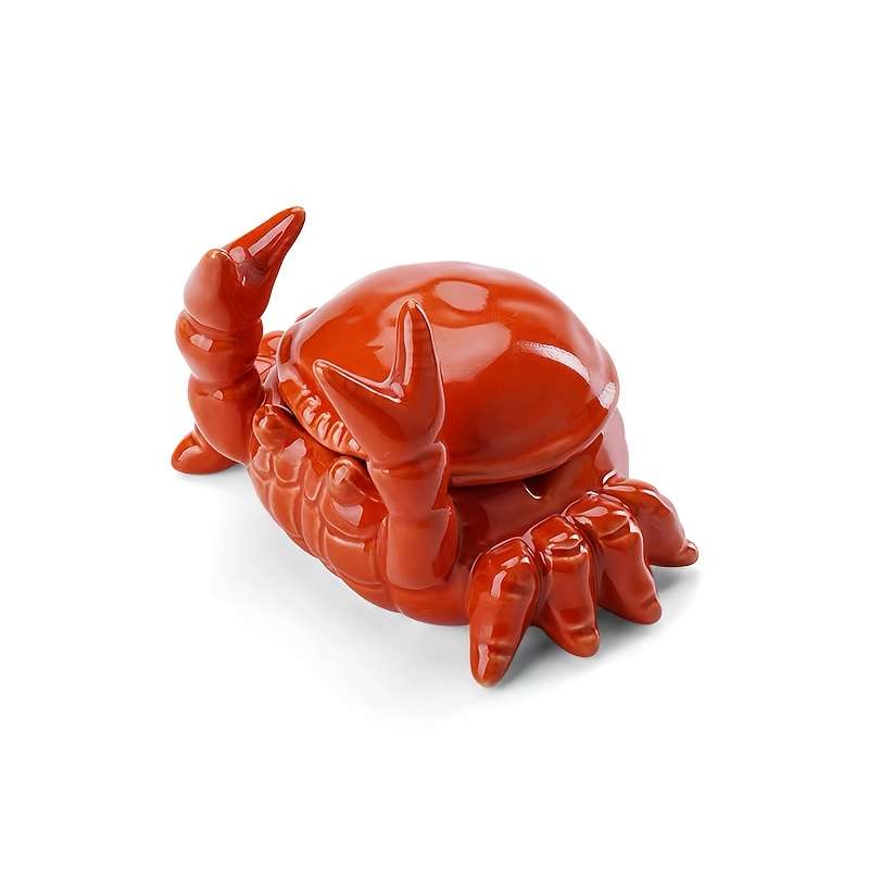 1pc Cute Crab-Shaped Ceramic Ashtray with Lid Perfect for Office Home Decor Prevents Flying As
