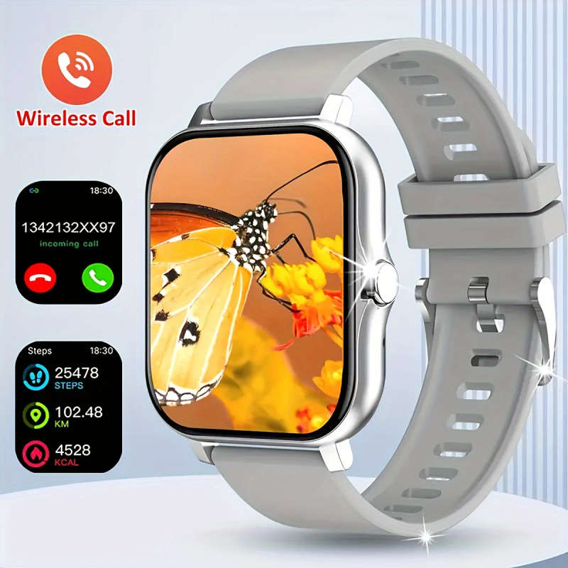 1pc 1.83-inch HD Full Screen Touch Men's and Women's Sports Smart Watch Make Answer Calls Step Count