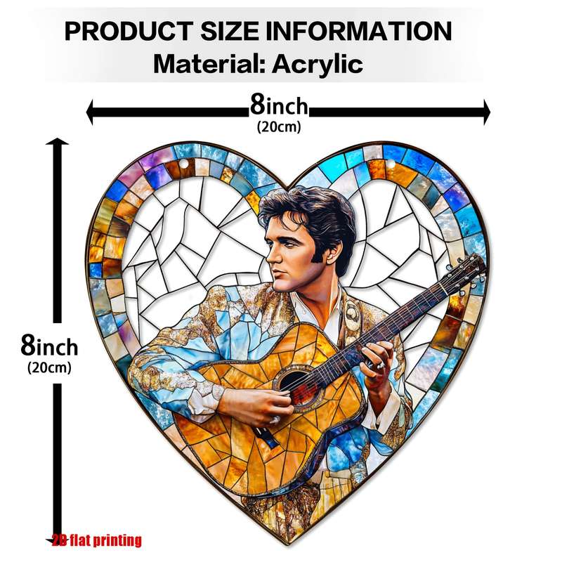 1pc 2D Flat   Vintage Graphic Musical Theme Acrylic Wall Hanging Suncatcher 20.32cm x 20.32cm