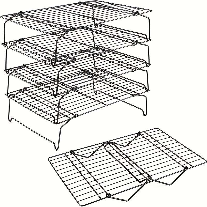 5pcs Cooling Rack Set Stackable Baking and Cooking Rack for Cooling Grilling Foldable and Hea