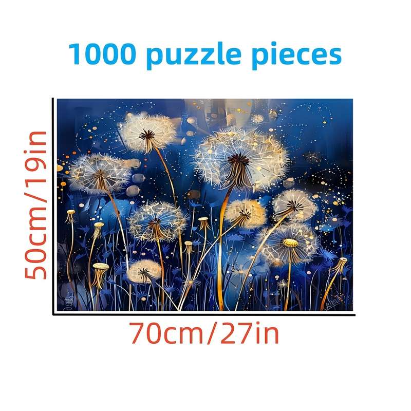 1000pcs Thick Durable Premium Dandelion DIY Jigsaw Puzzle Seamless for Adults F