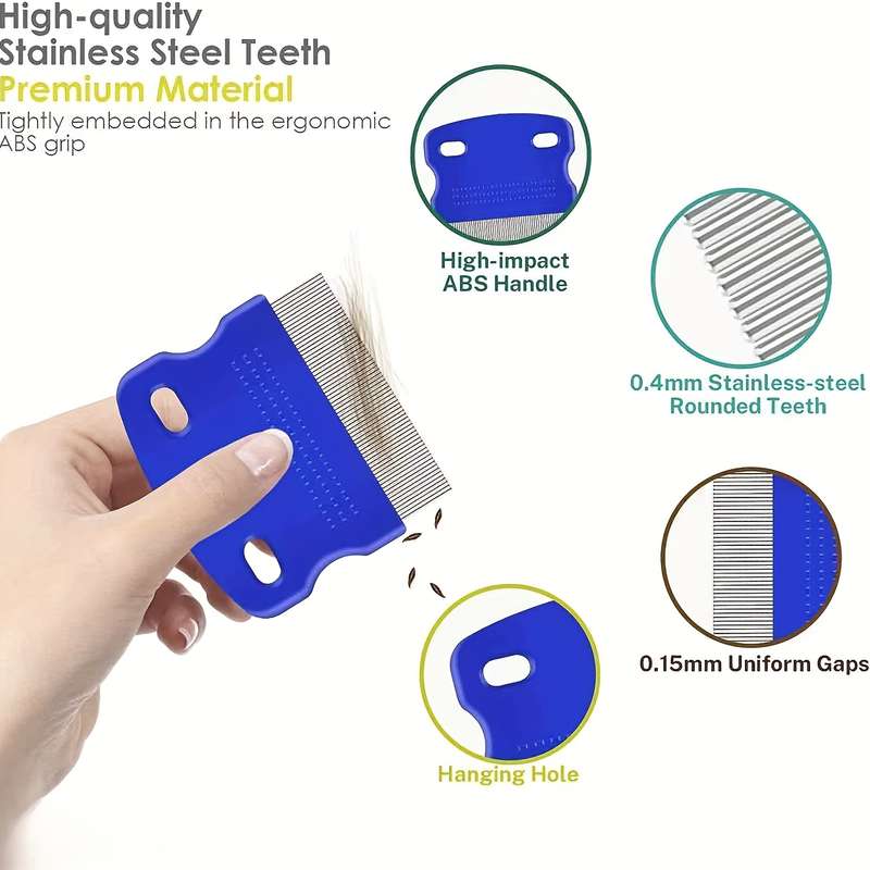 1pc Blue Four Piece Set Pet Comb