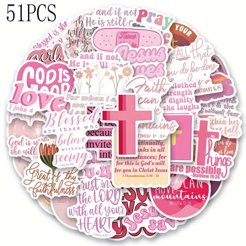 51pcs Jesus Christian Themed Stickers