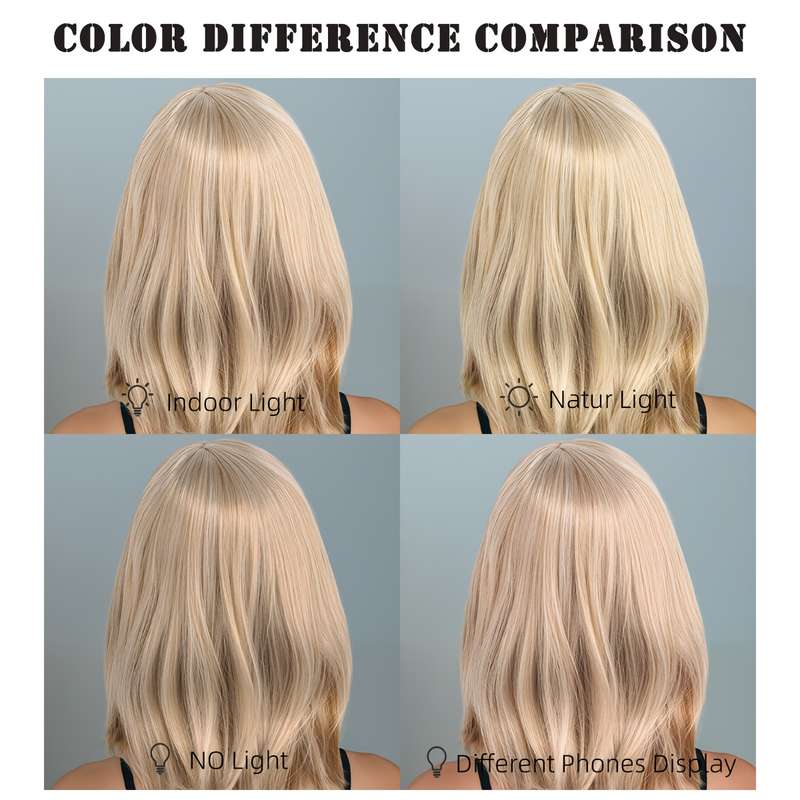 1Pc Light Goldena 40.64cm Fashion Design Wig