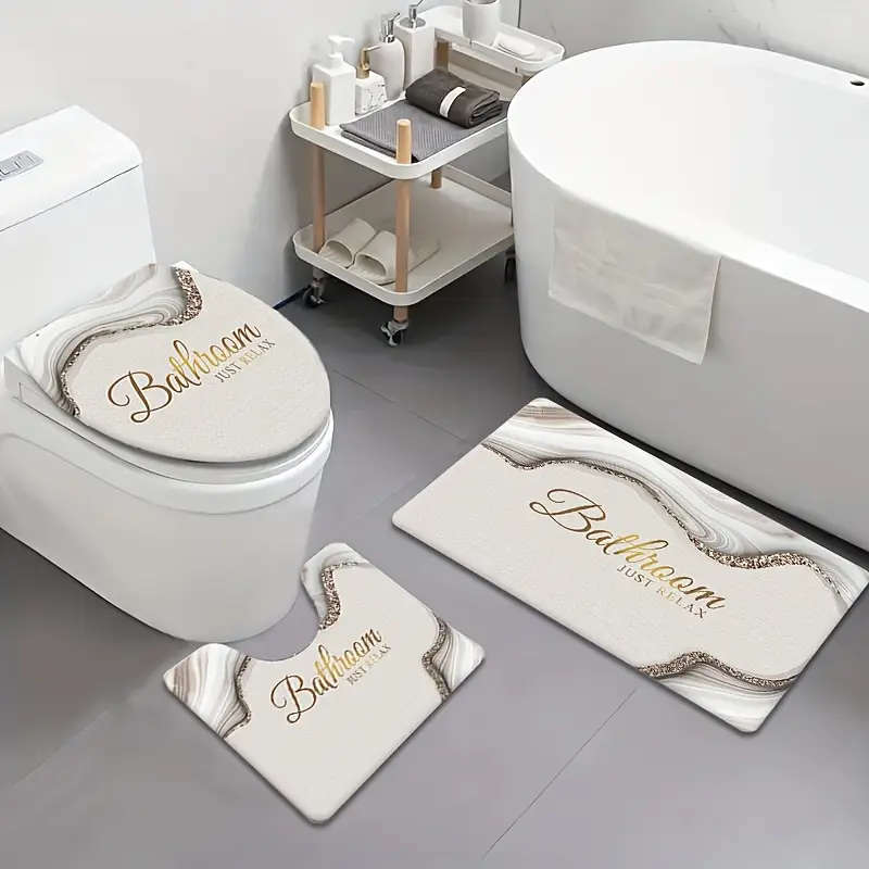 Bathroom Anti-Slip Mat Three Piece Set