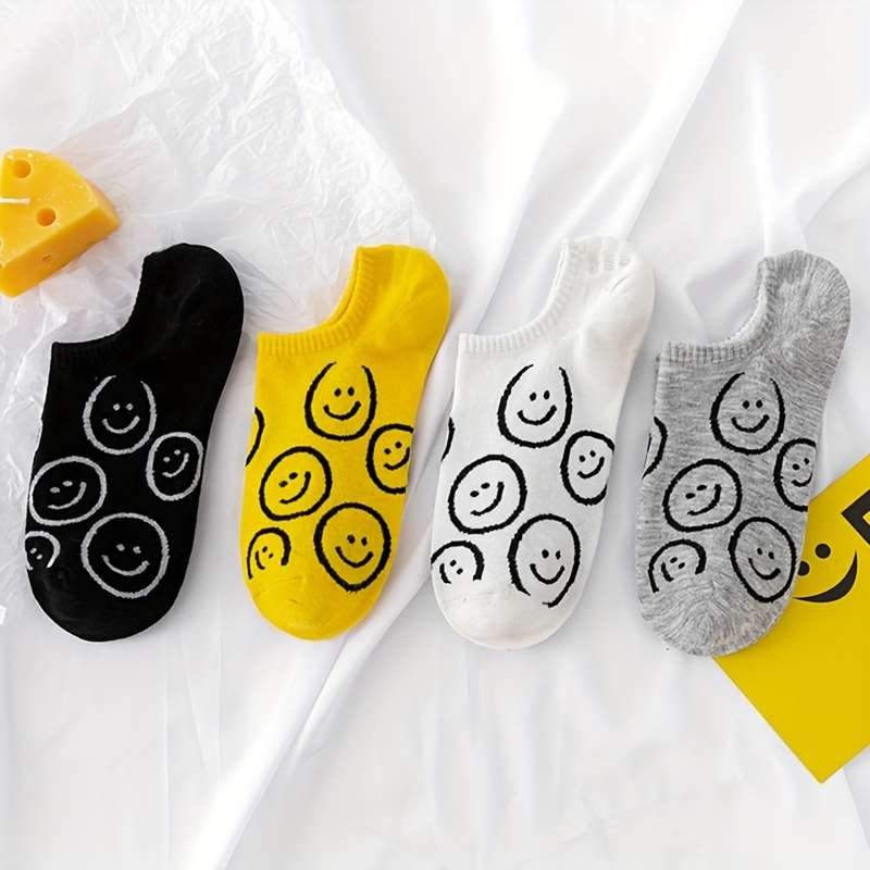 4 Pairs Mixed Color One Size High Elastic Socks