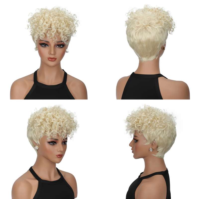 1Pc Black 20.32cm Fashion Design Wig