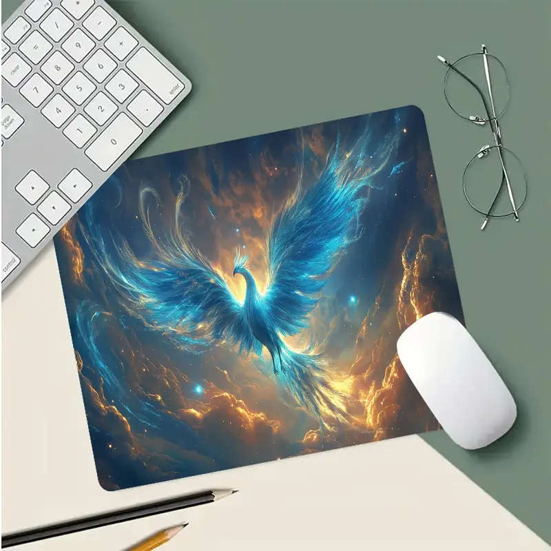 1pc 21x26cm Fantasy Blue Phoenix Nebula Background Mouse Pad Fashionable Durable Office Desk Accesso