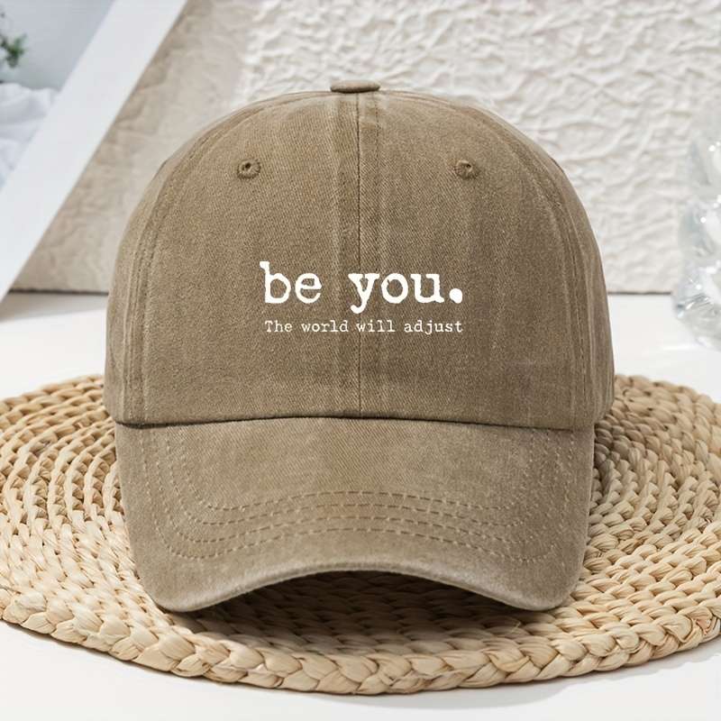 1pc Women'S Baseball Cap Vintage Soft Top Breathable Adjustable Fitted Polyester with Be You W