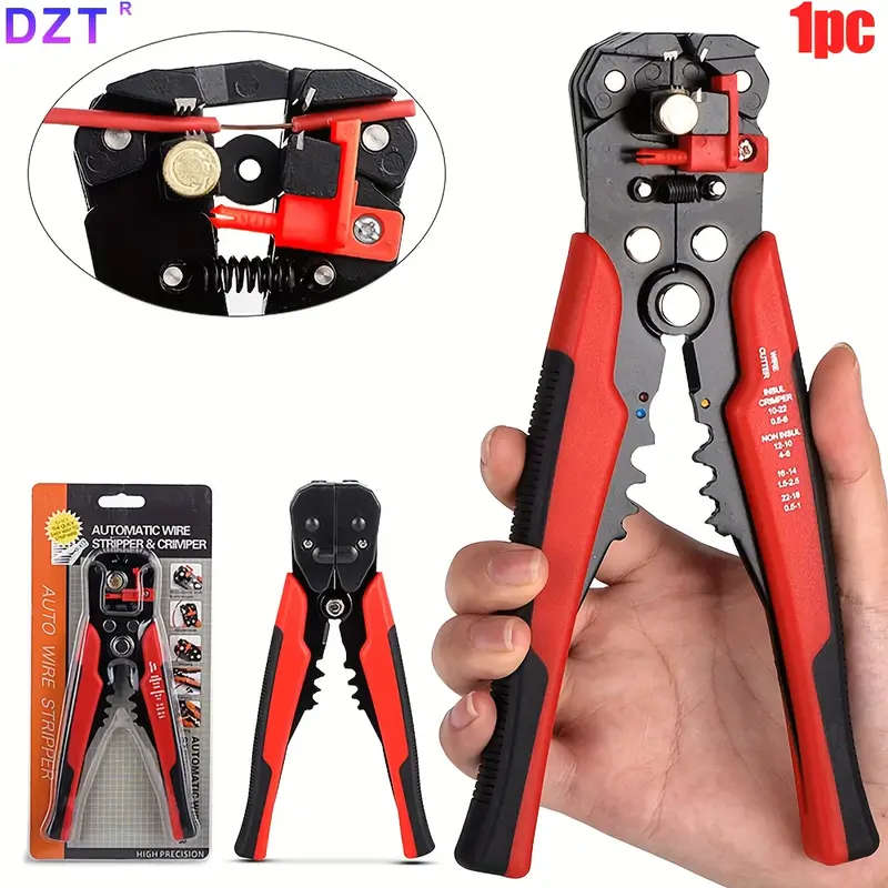 1pc Multi-Functional Automatic Wire Stripper Self-Adjusting Cable Cutter with Comfort Grip Handles
