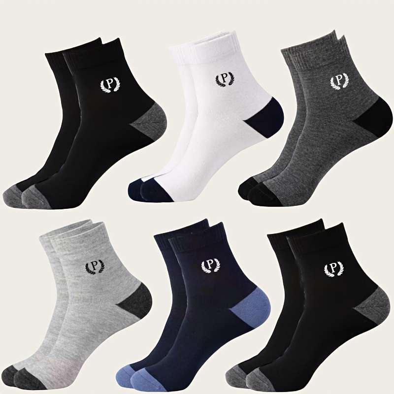 6 Pairs Of Mixed Colors One Size High Elastic Socks