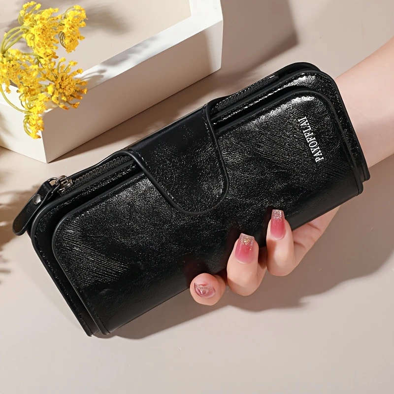 Luxury Women's Faux Leather Zipper Clutch