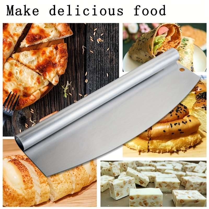 1pc Ergonomic Design Stainless Steel Pizza Cutter with Black Handle Perfect for Cutting Pizzas a