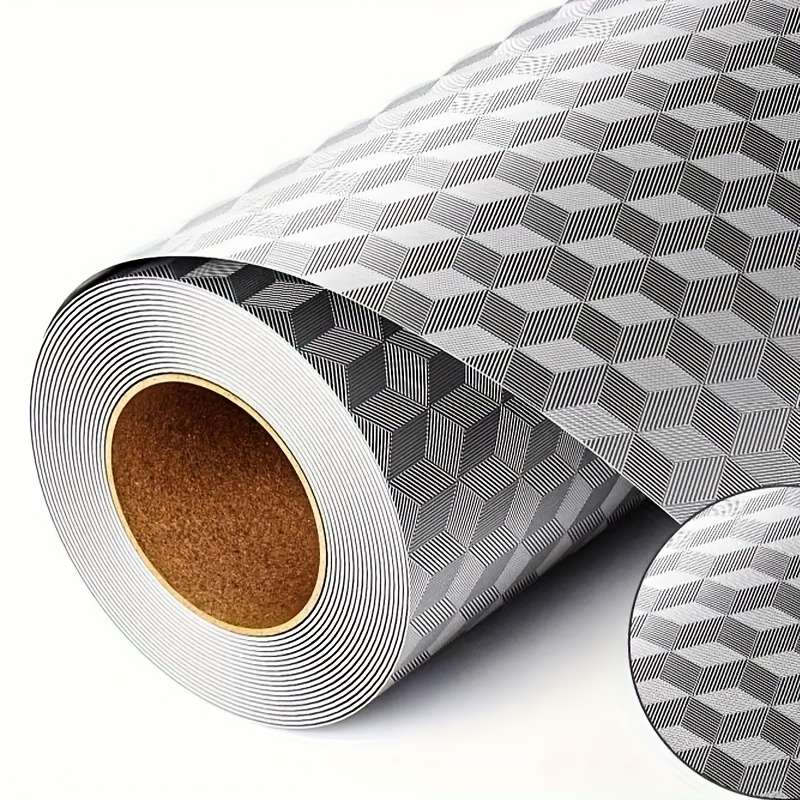 1PC Wall Stickers39.98cm X 3.0MeterGrid Silver  Cabinet Shelf liner