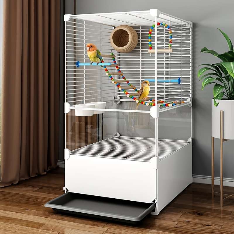 1pc Black Model Anti-splash food 2 rows 2 layers 1 rowPet Cage