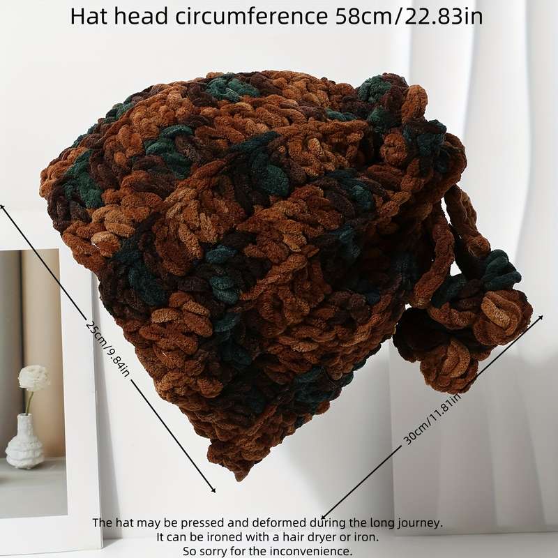 1pc Colorful Clover Top Beanie Hat 100% Polyester Woven Knit Elastic Fit Lightweight Casual