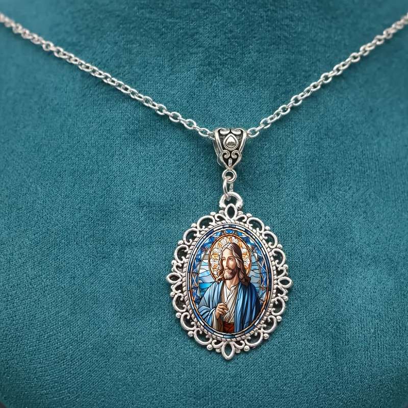 1 Piece Antique Silvery Jesus Theme Pendant