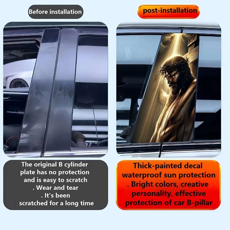 2pcs  Jesus Christian Themed Stickers