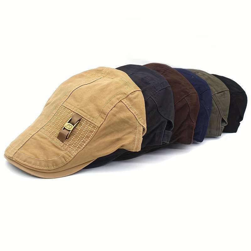 1pc Elegant Cotton Beret Cap for Men and Women 100% Cotton Non-Stretch Fabric Woven Vintage Style