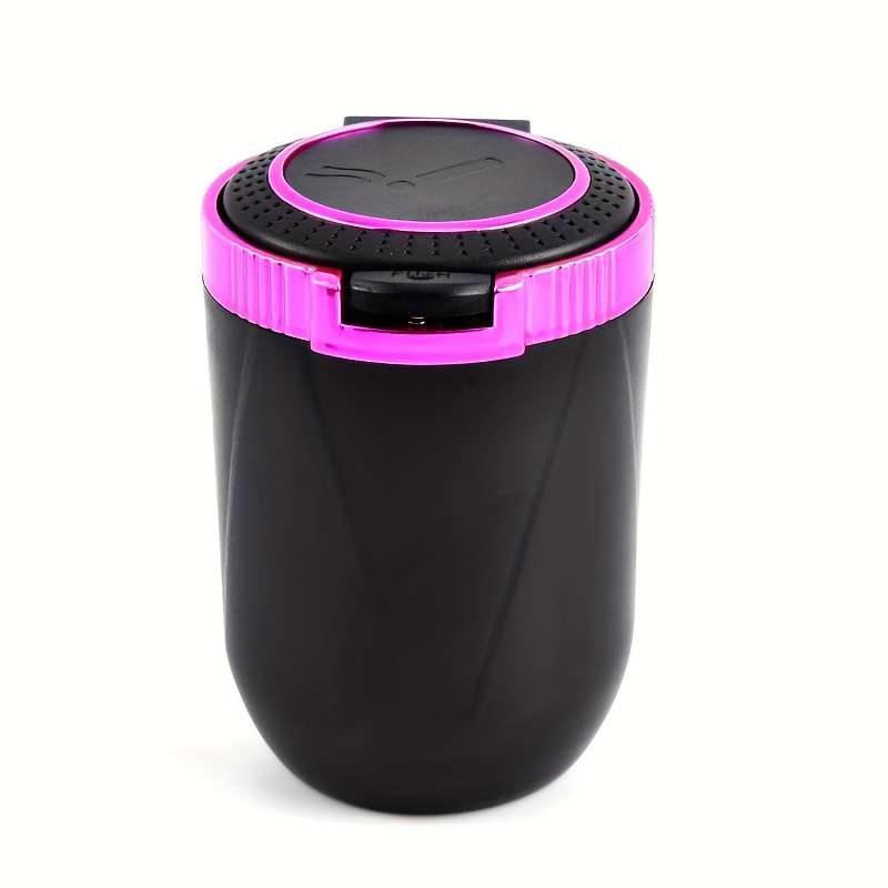 1pc Car-mounted Non-flammable Ashtray ABS + Metal Inner Structure One-Button Automatic Pop-up