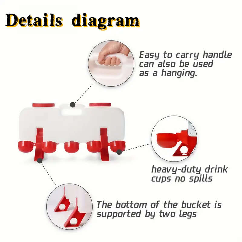 Durable Plastic Poultry Waterer Dispenser