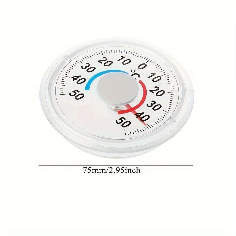 1pc Self-Adhesive Thermometer -50°C to 50°C High Precision Plastic Indoor Outdoor Wall Mount