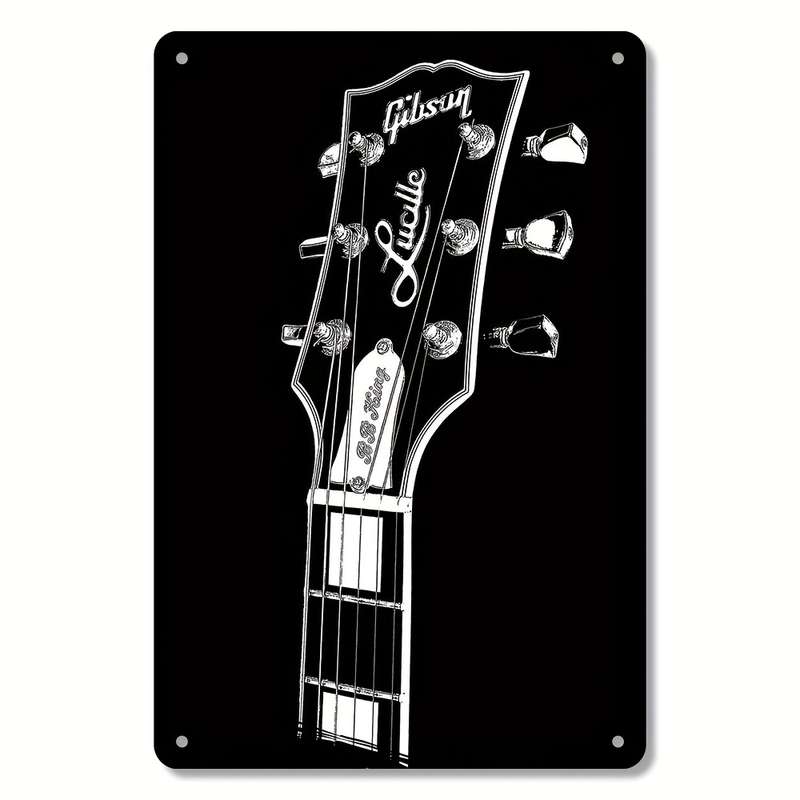 1pc 2D Lucille by Gibson BB King Guitar Metal Tin Sign 20.32x30.48 cm Vintage Retro Wall Art Iro