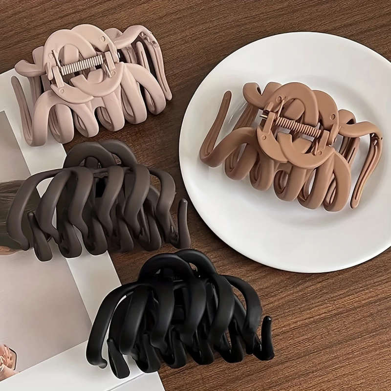 4 Large Matte Hair Claw Clips