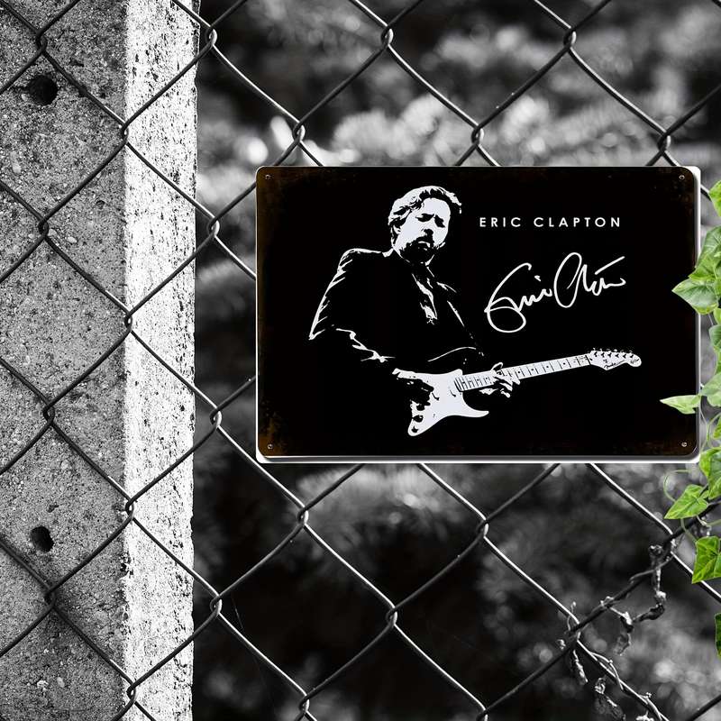 1pc  Eric Clapton Guitar Metal Tin Sign 20.32x30.48cm Decorative Wall Art Home Decor Multipu