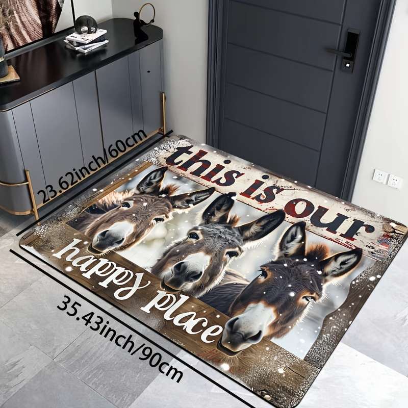 1Pc Brown 19.69x31.49inch 50x80cm Floor Mat