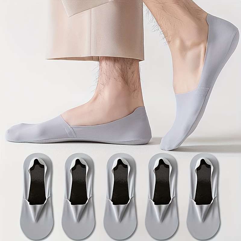 5 Pairs Light Grey One Size High Elastic Socks