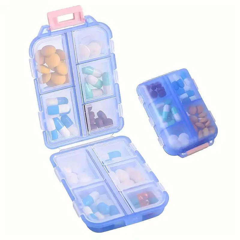1pc Travel Pill Storage - 10-compartment Pill Box Compact and Portable Pill Box Pill Holder