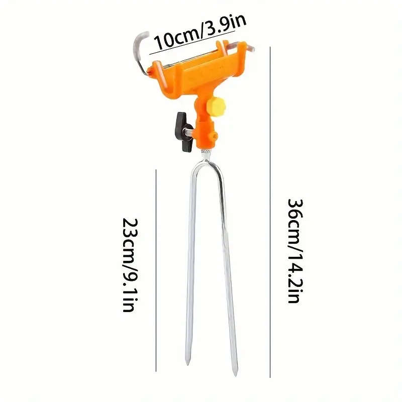 1pc 360° Adjustable Stainless Steel Fishing Rod Holder Self-Locking Insert Design for Easy Setup Rod