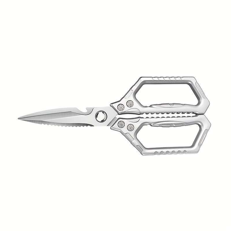 1pc Heavy-Duty Stainless Steel Kitchen Scissors Multi-Purpose Meat Bone Cutting Sharp Du