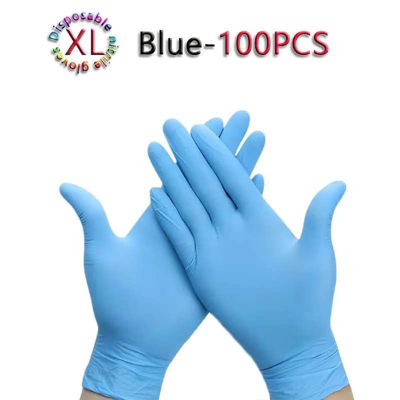 100pcs Bag Blue Disposable Gloves Size XL Waterproof Very Suitable For Kitchen Washing Dishes