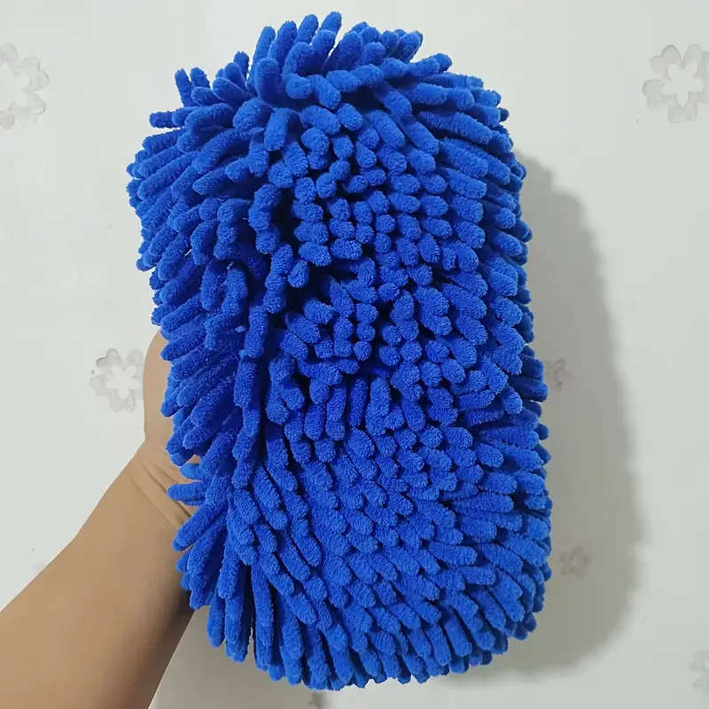 Ultra-Absorbent Chenille Microfiber Car Wash Mitt Scratch-Free Detailing Sponge