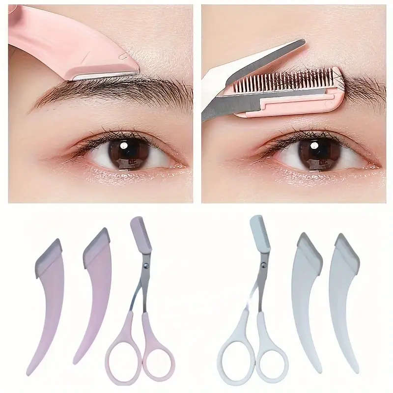 3pcs eyebrow trimming scissors - White