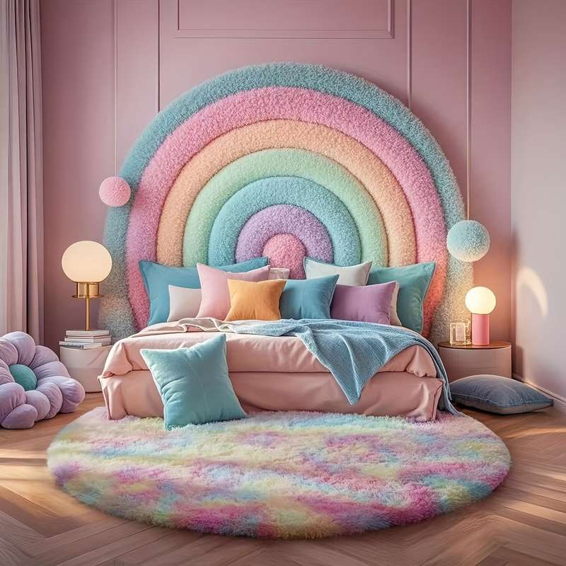 1Pc Iridescent 80x80cm 31.49x31.49inch Floor Mat