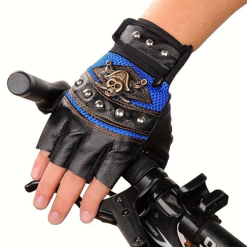 1 Pair Blue Outdoor Sports Gloves