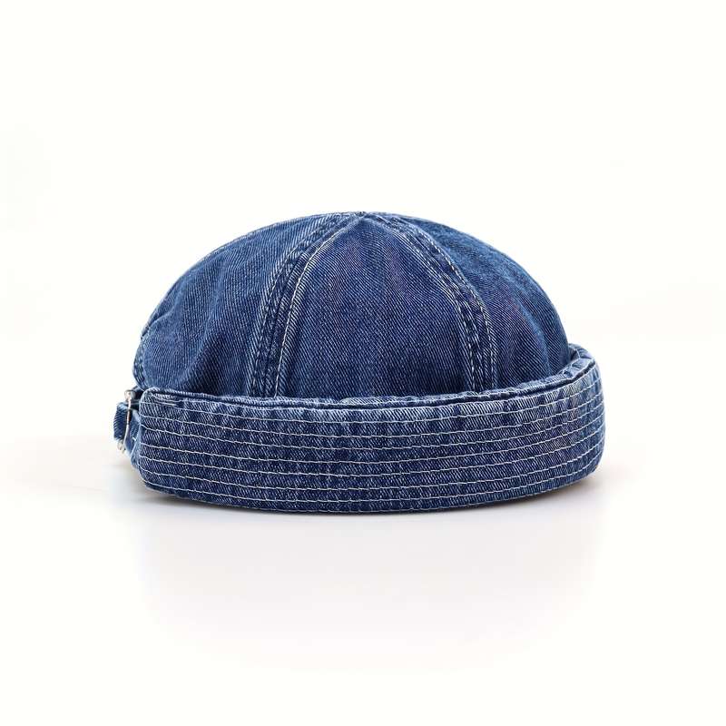 1pc European And American Trendy Brands Washed Denim Street Style Bucket Hats for Both Men And Wome
