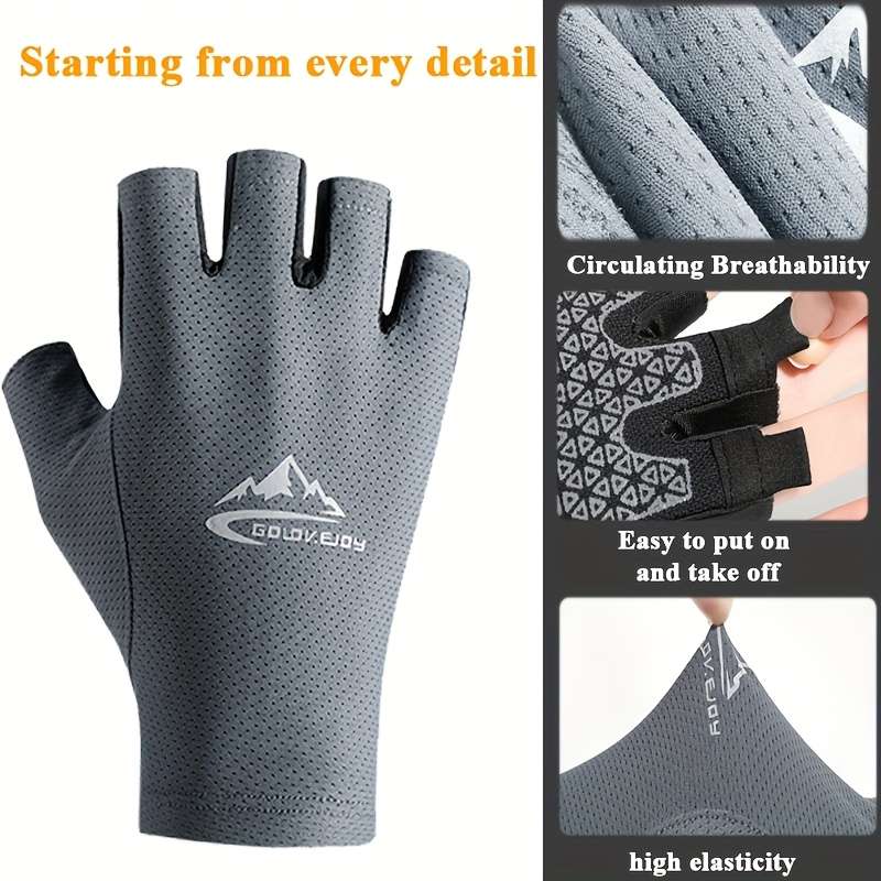 2 Pairs Black Gray Outdoor Sports Gloves