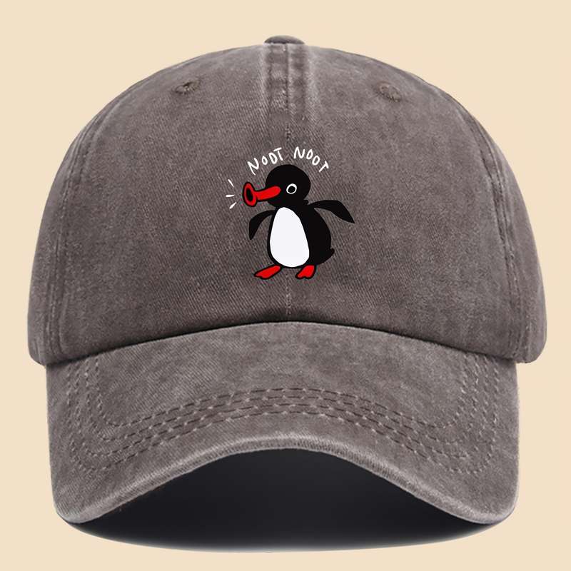 1pc NOOT Baseball Cap with a Unisex Fun Print of Pingu And Pinga a Curved-Brim Hat Suitable for Al