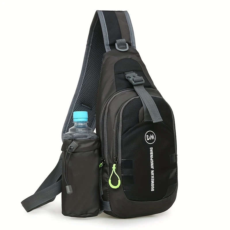 1pc Stylish Nylon Sling Bag Large Capacity Lightweight for Sports Fitness Casual Crossbody with Zip
