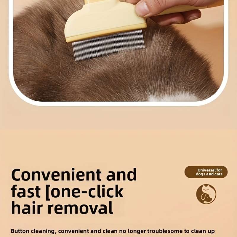 1pc Long And Short Needle Row Comb Yellow Pet Comb
