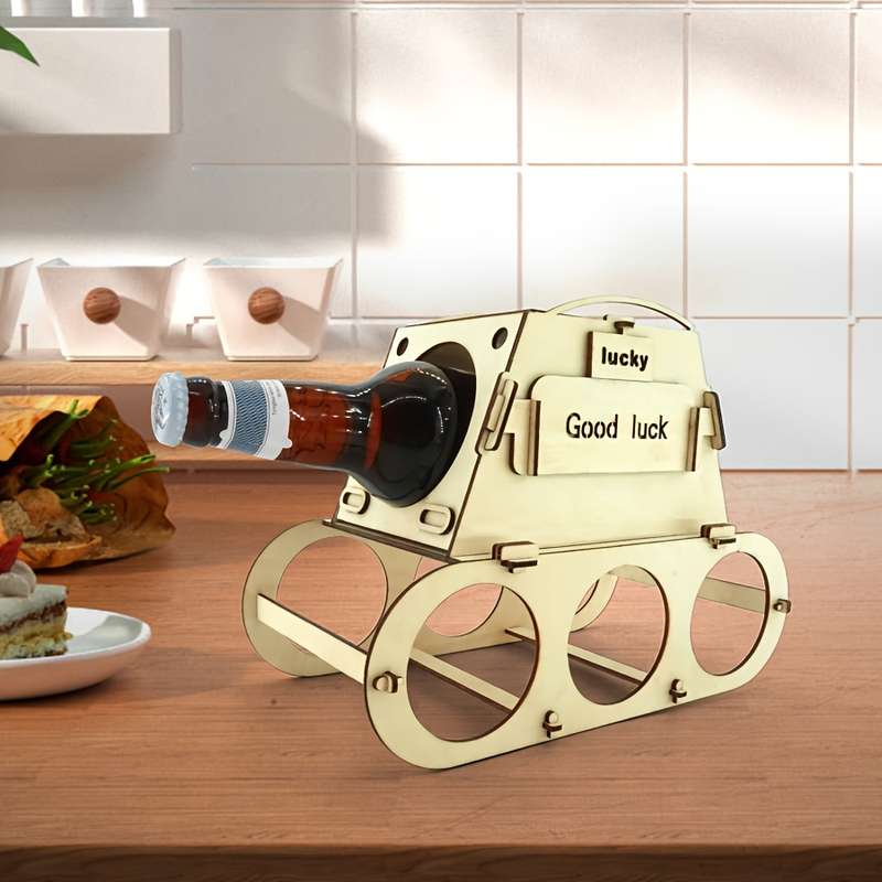 1pc Chic Wooden Wine Rack Holds 4 Bottles Perfect for Home Bar Kitchen Decor Ideal Christmas