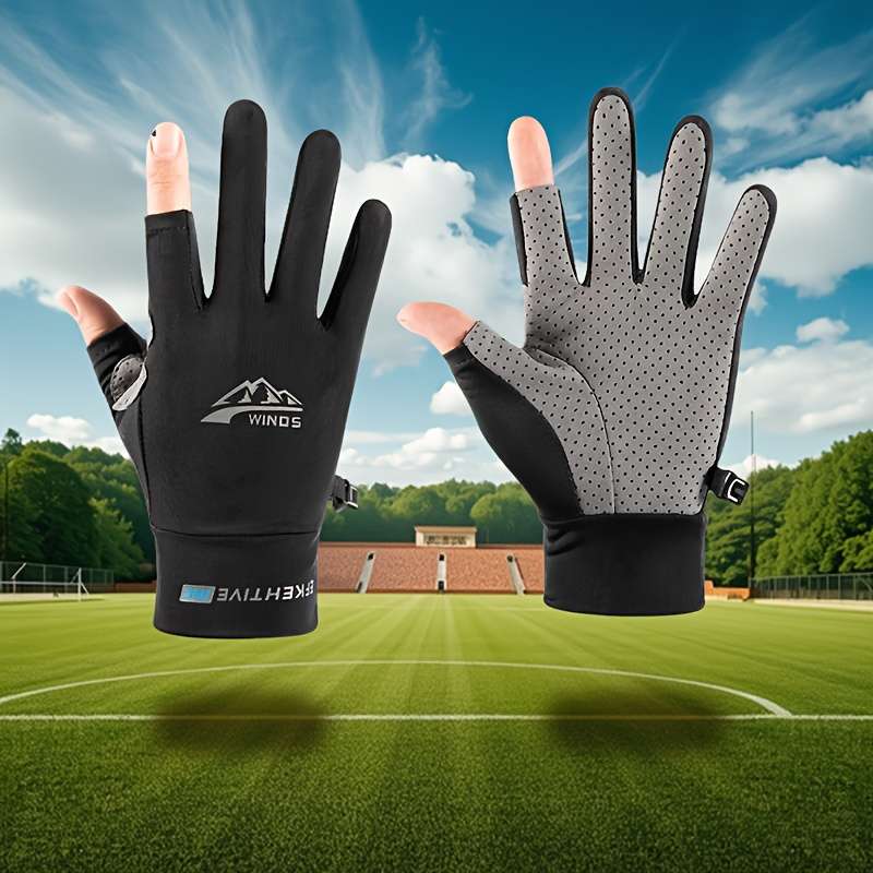 1 Pair Black Size M Outdoor Sports Gloves