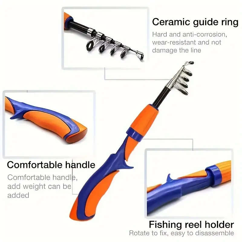 1pc Carbon Fiber Fishing Rod Boat Ice Fly Lure Fishing Rod With Fishing Reel Fishing Tackle