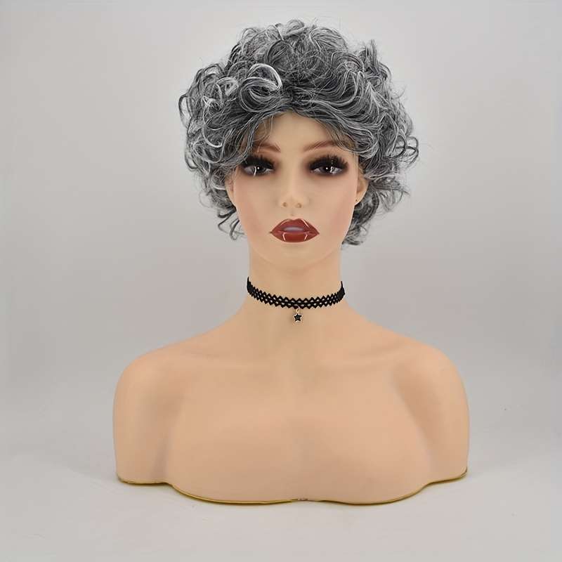 1Pc Space Gray 20.32cm Fashion Design Wig