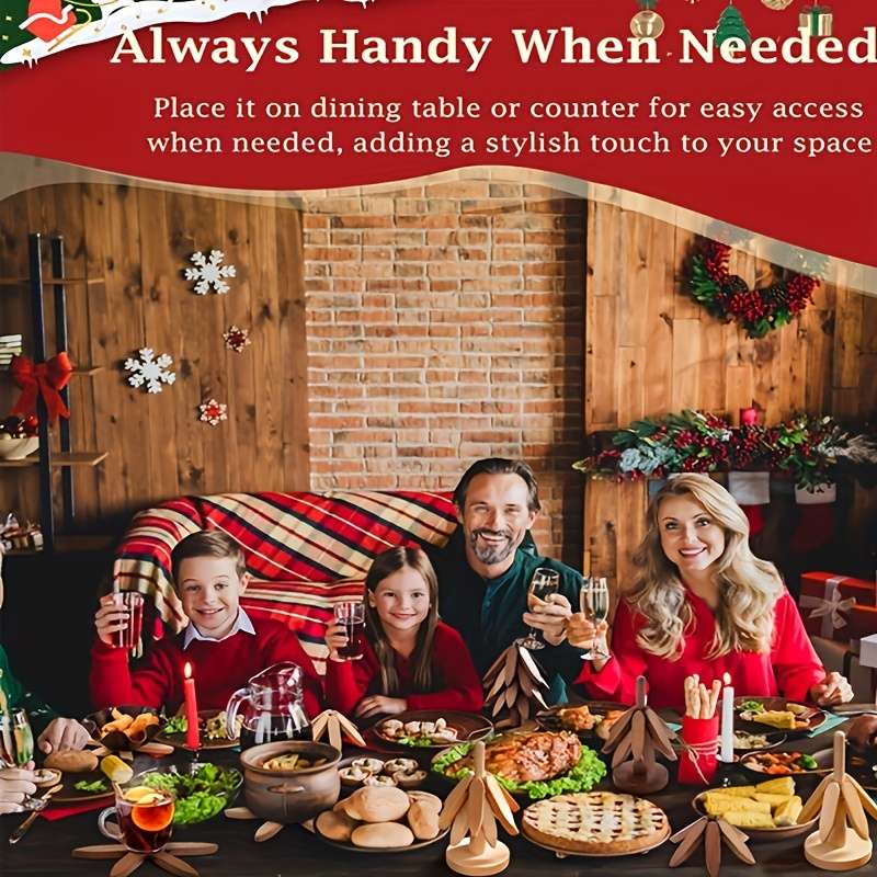 4pcs Heat Resistant Table Mats Wooden Walnut Coasters Creative Tree Shaped Insulation Set Kit